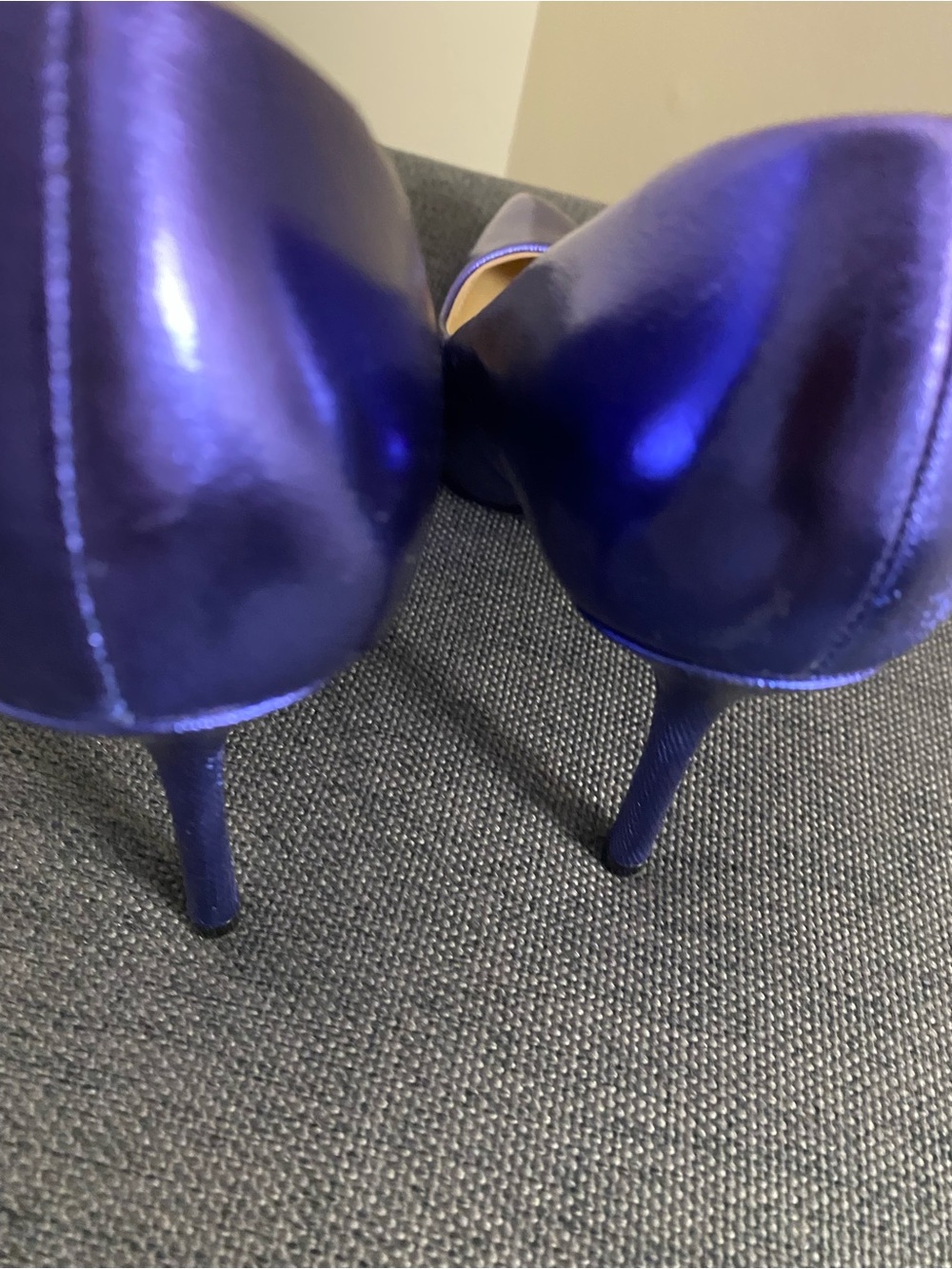 Katy Perry Metallic Closed Toe Purple Heels Size 7.5M Used - Picture 6 of 8